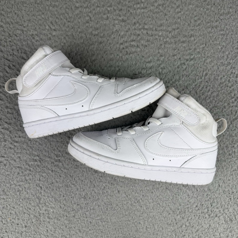 Nike Court Borough Mid Triple White Youth Shoes Size 1Y Unisex